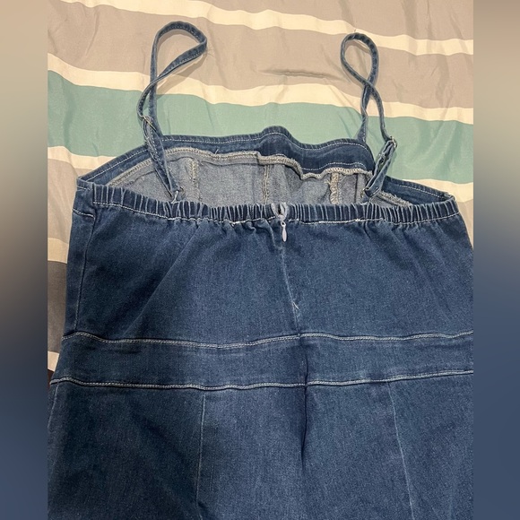 BIG SALE(3 for $40)- Elegant Blue Denim Jumpsuit - Picture 4 of 4